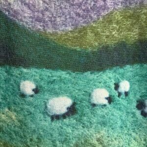 Border Collie and sheep knit sweater